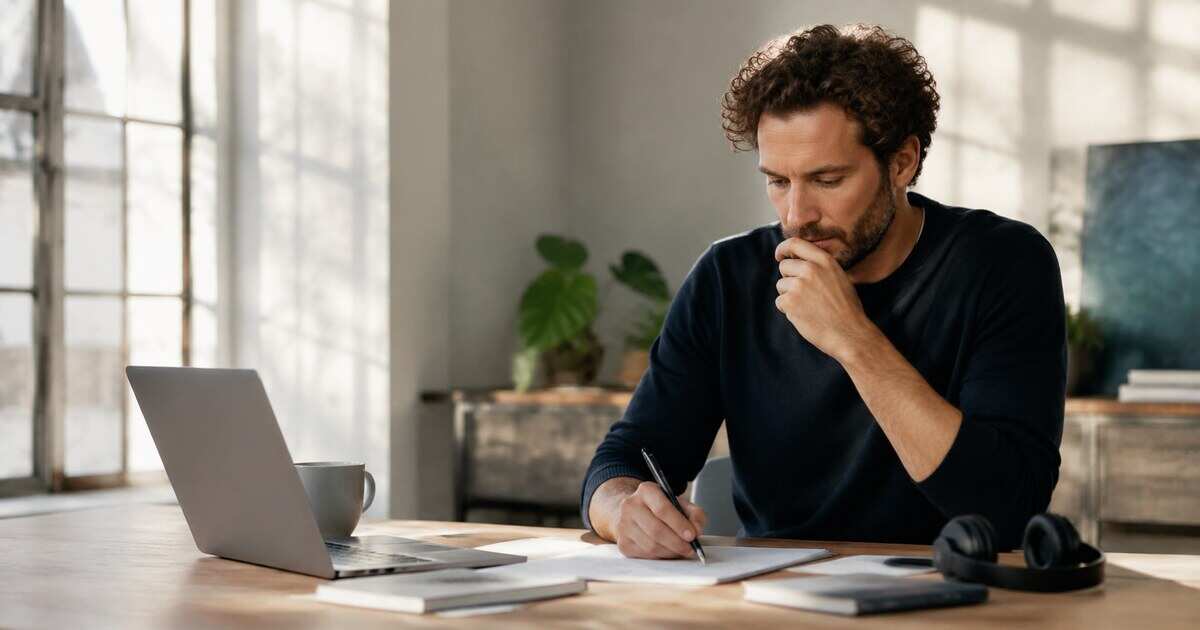 A professional working quietly in a focused office environment